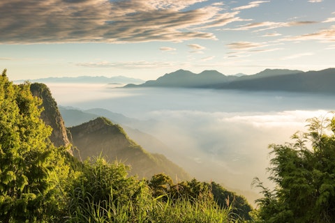 阿里山の観光スポットの風景