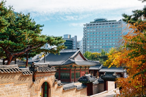 ソウル広場まで散歩できるベッド3台確約のホテル宿泊！金浦着で便利＆ビジネスクラス利用