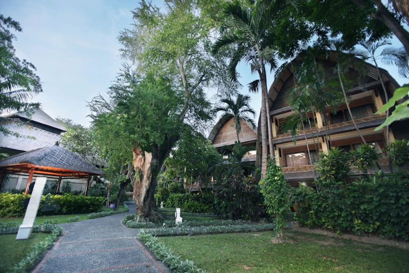 サヌールビーチに面したホテルでリゾートステイをまんきつ！ビジネスクラス利用