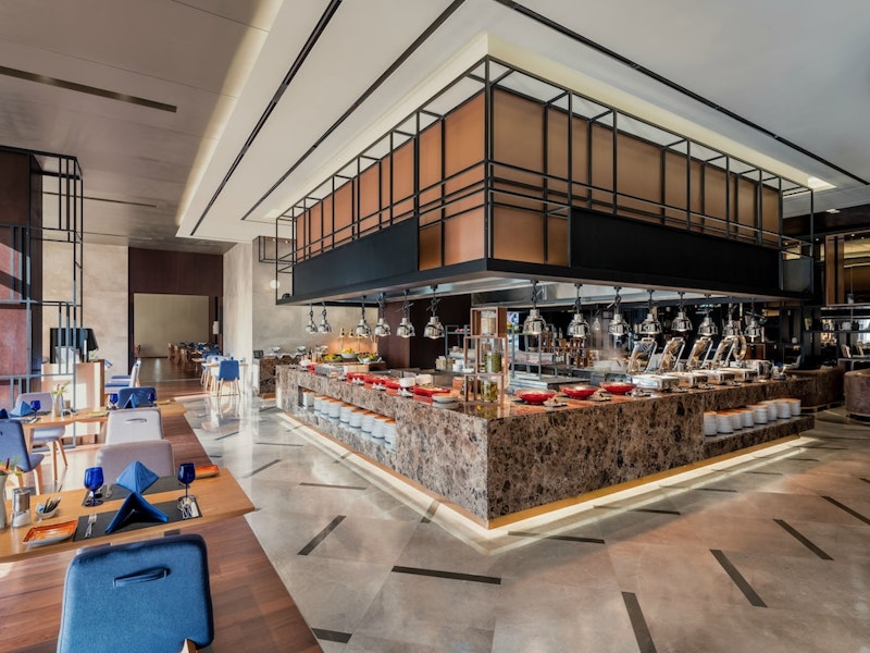 多国籍料理を楽しめるビュッフェレストランつき！駅直結のラグジュアリーホテルに宿泊