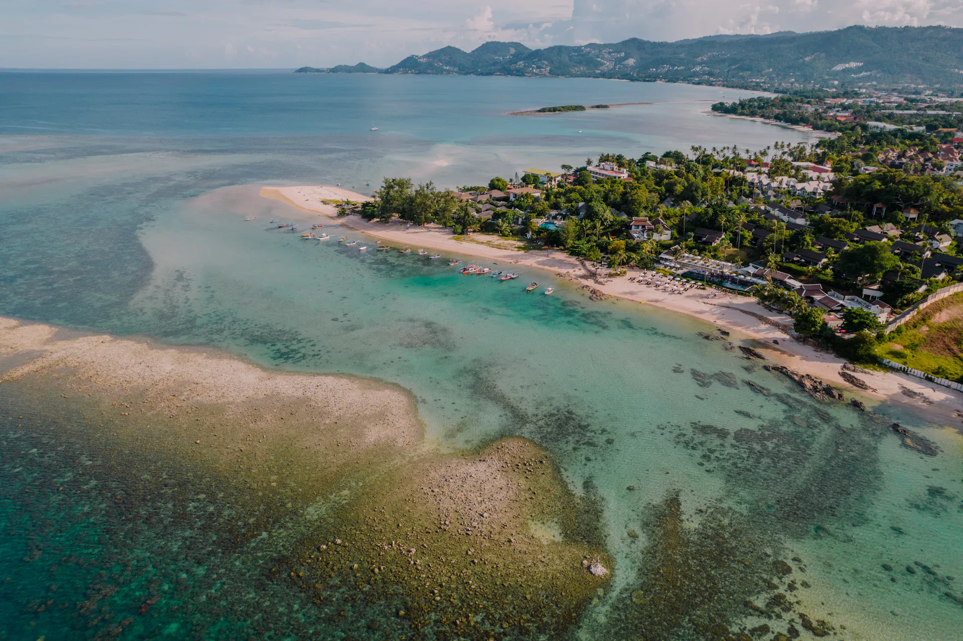 Tropical island in clear turquoise water